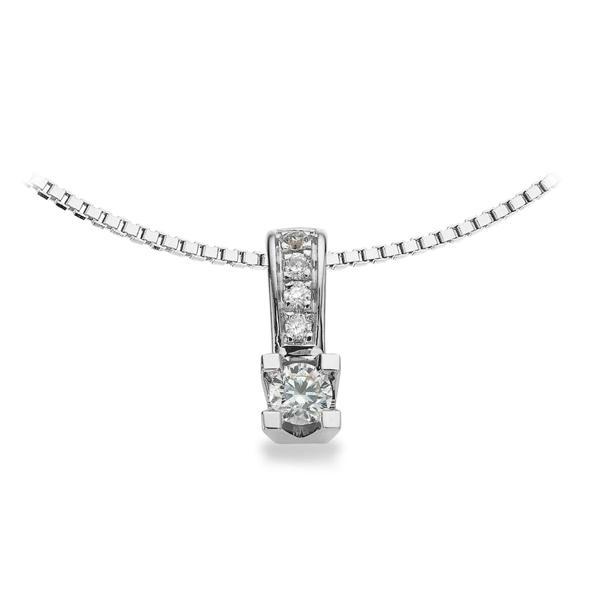 Kleopatra Queen Anhänger in 14kt. Weißgold 0,07-0,12ct. Diamanten