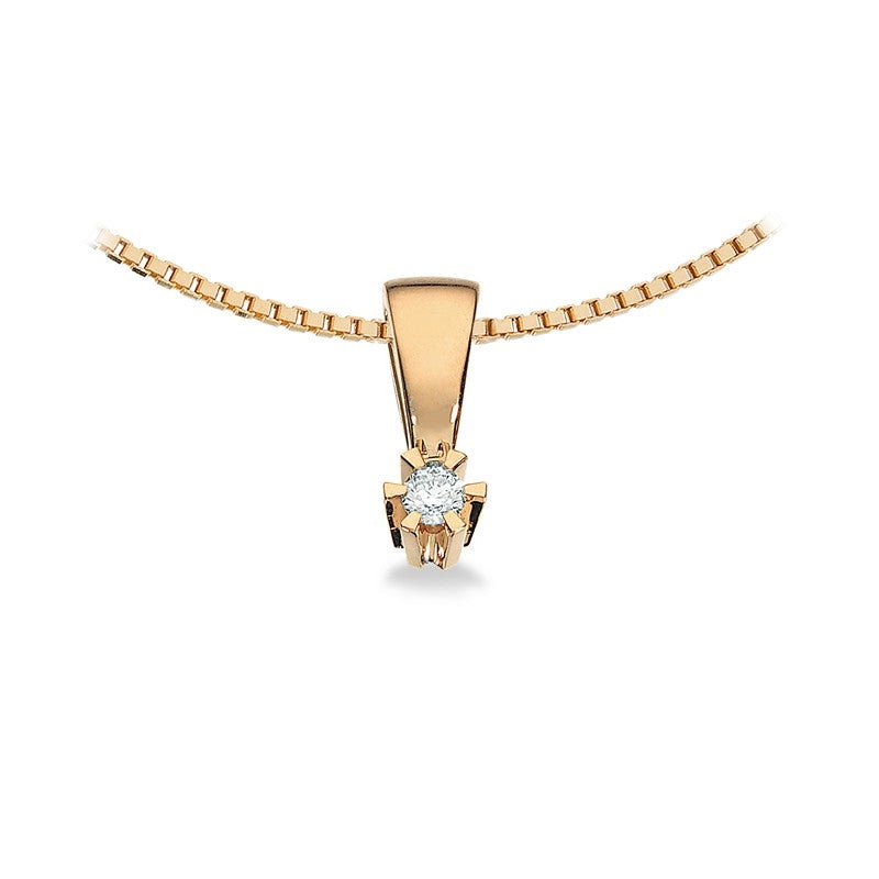 Prinzessin Anhänger in 14kt. Gold m. 0,03ct.-0,46ct. Diamant