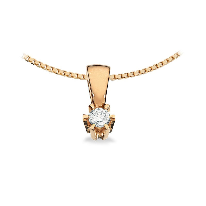 Prinzessin Anhänger in 14kt. Gold m. 0,03ct.-0,46ct. Diamant