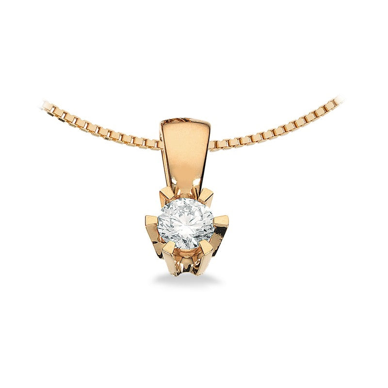 Prinzessin Anhänger in 14kt. Gold m. 0,03ct.-0,46ct. Diamant