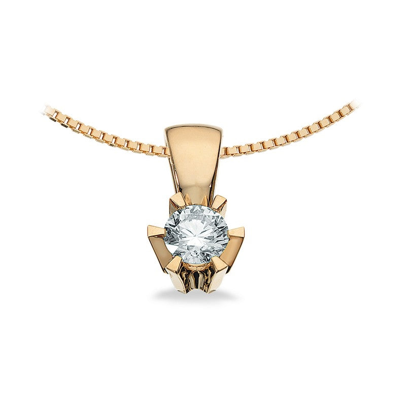 Prinzessin Anhänger in 14kt. Gold m. 0,03ct.-0,46ct. Diamant