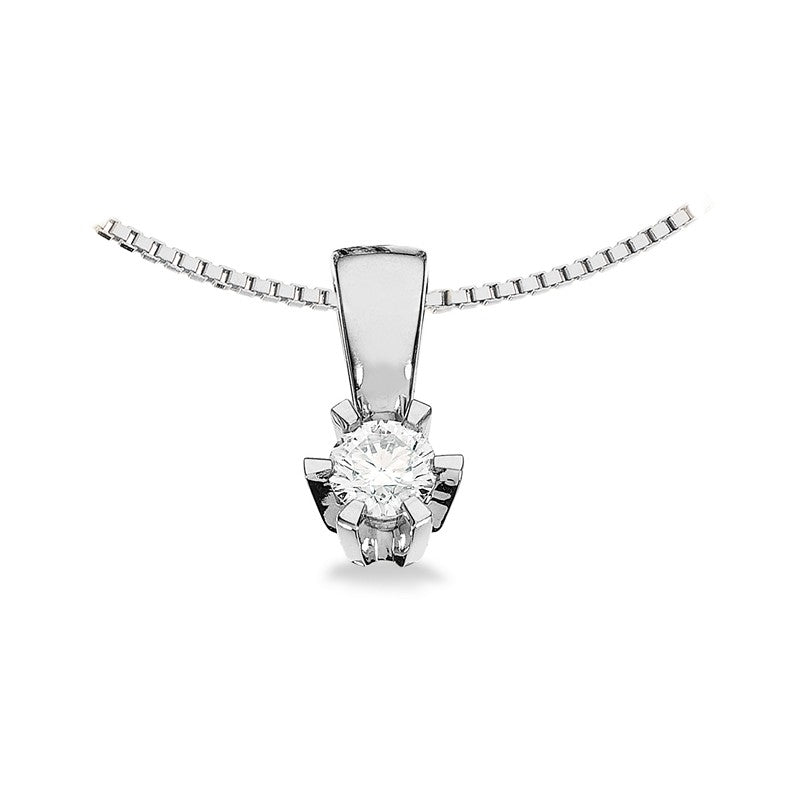 Prinzessin-Anhänger in 14kt. Weißgold mit 0,03ct.-0,46ct. Diamant