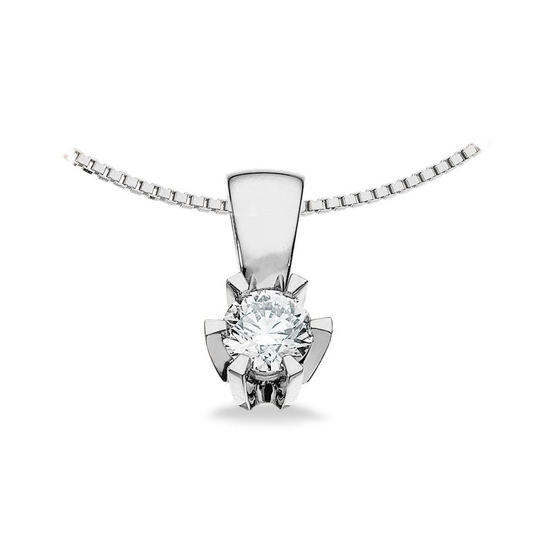 Prinzessin-Anhänger in 14kt. Weißgold mit 0,03ct.-0,46ct. Diamant