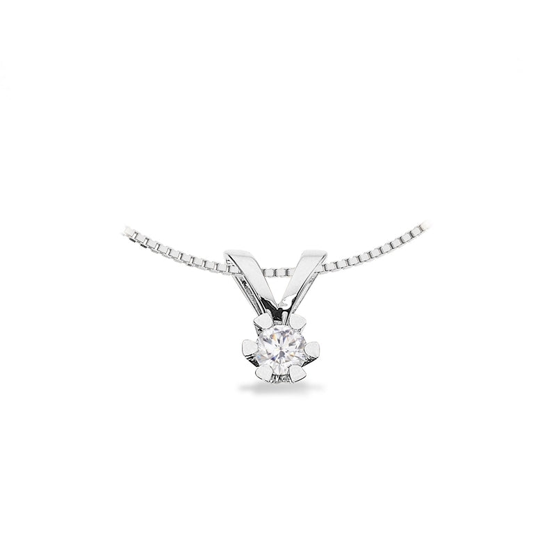 Vida Anhänger 14 kt. Weißgold mit Brillant 0,03 - 0,50 ct.