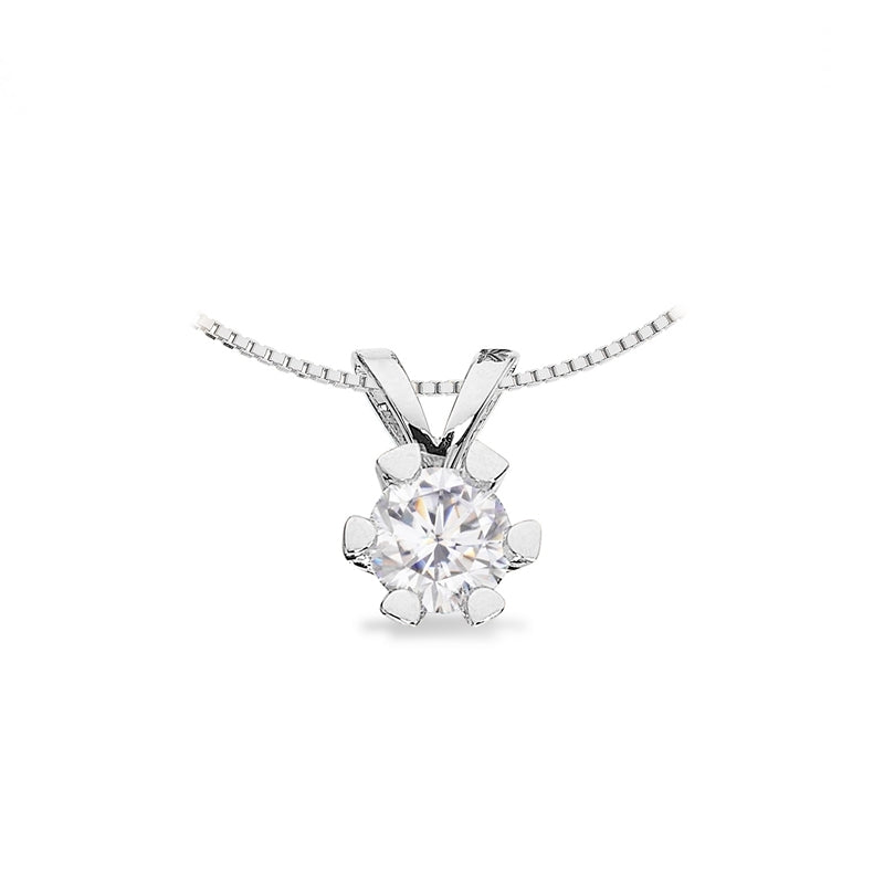 Vida Anhänger 14 kt. Weißgold mit Brillant 0,03 - 0,50 ct.