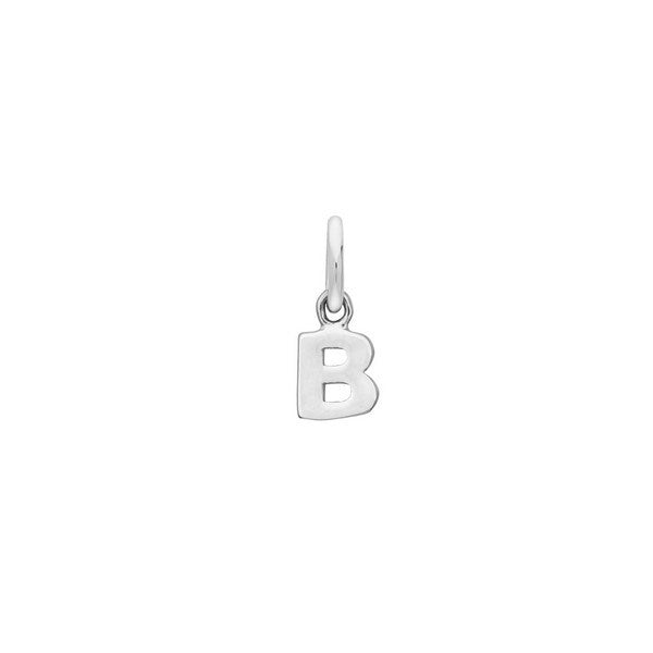 Buchstabenanhänger in rhodiniertem Silber - A bis V ohne Kette