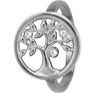 Christina Jewelry & Watches Tree of life ring i sølv med tre klare kubiske zirkonia