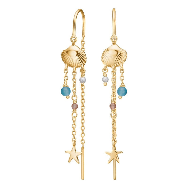 Nordahl Jewellery Ørehængere forgyldt sølv SEASIDE52