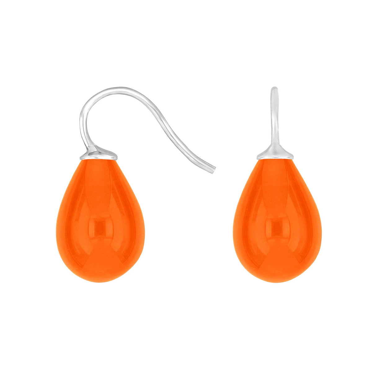 Elegante Heide Heinzendorff Ohrringe aus Silber mit tropfenförmigen orangefarbenen Quarzsteinen, 16 × 11 mm, erhältlich im Schmuckzentrum.