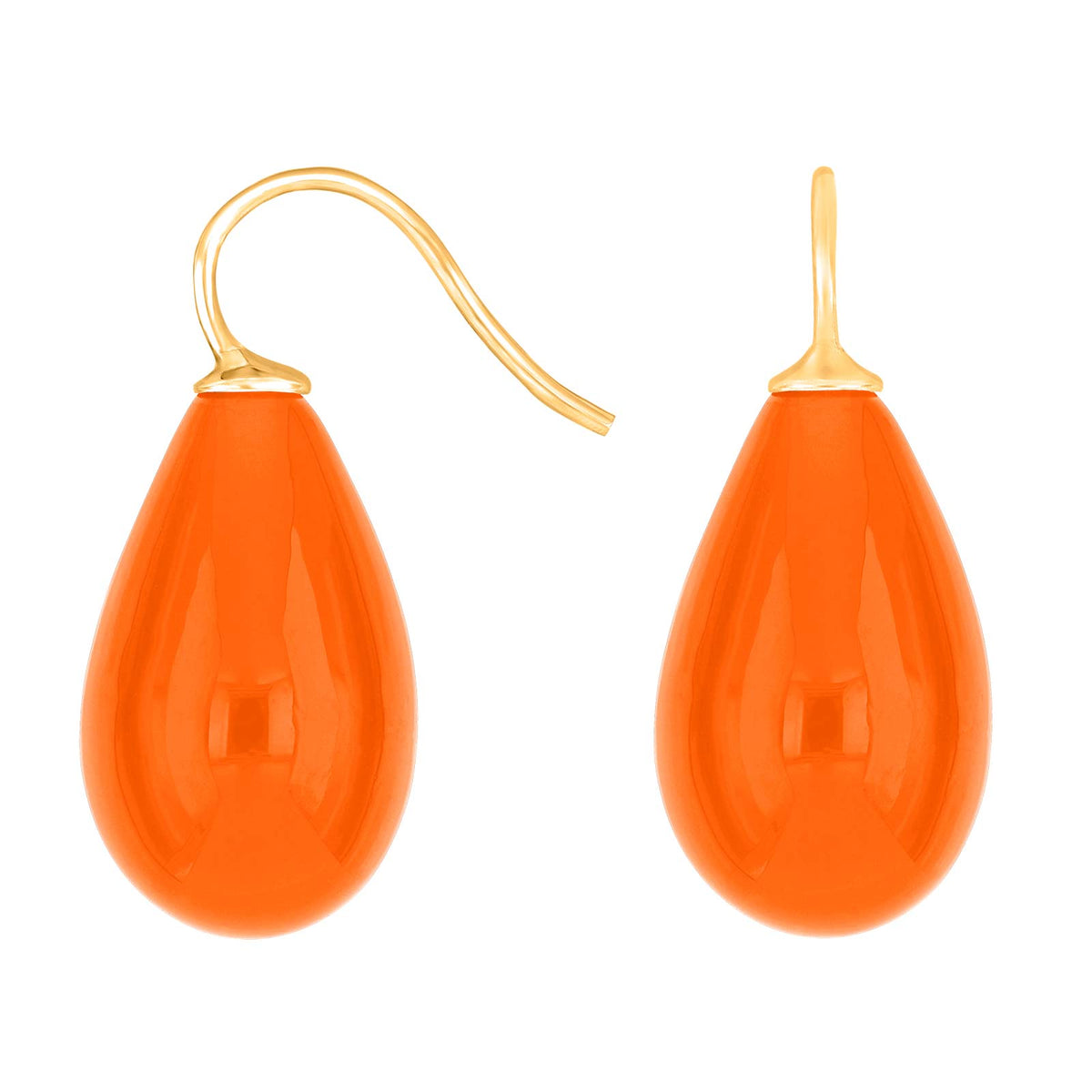 Elegante orangefarbene Heide-Heinzendorff-Ohrringe aus vergoldetem Silber mit tropfenförmigem böhmischem Quarz – stilvoller und raffinierter Schmuck vom Schmuckzentrum.