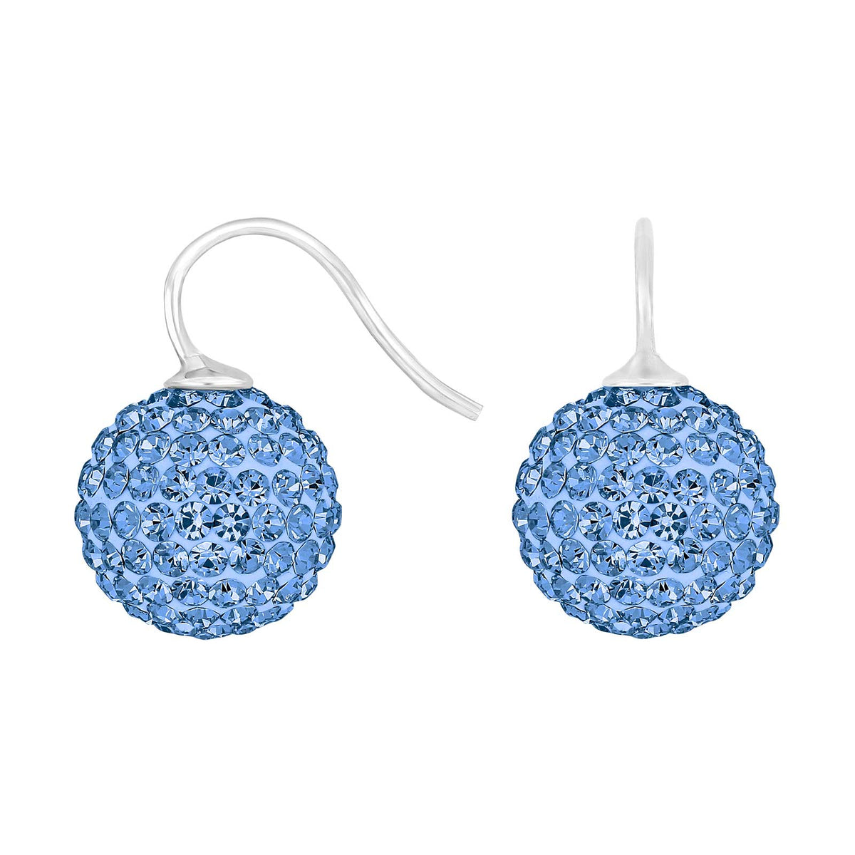 Elegante Heide Heinzendorff Pavé-Kugelohrringe aus Silber mit hellblauen Zirkonia – ein stilvolles und zeitloses Schmuckstück.