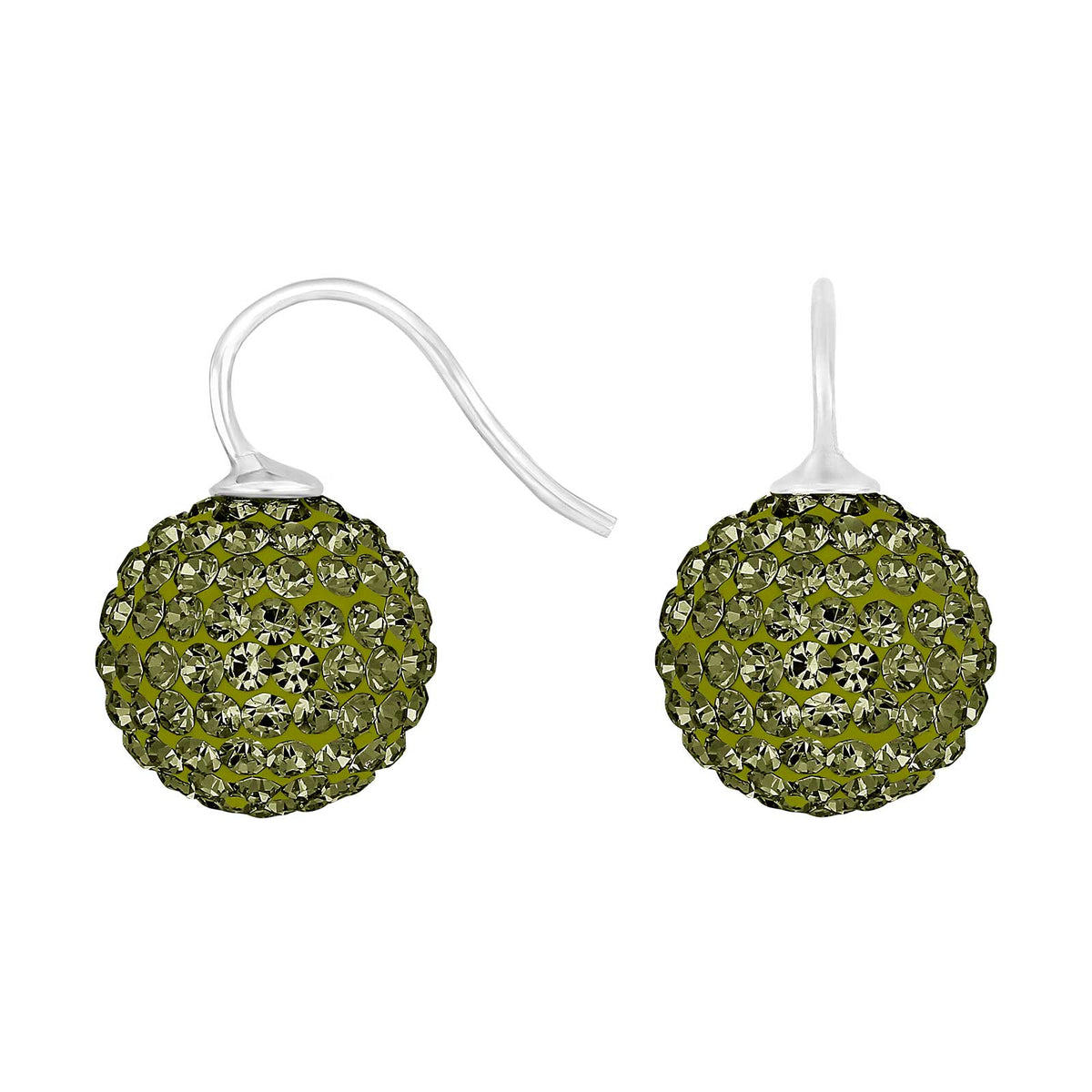 Elegante Heide-Heinzendorff-Pavé-Kugelohrringe aus rhodiniertem Silber mit olivgrünen Zirkonia – erhältlich im Schmuckzentrum.