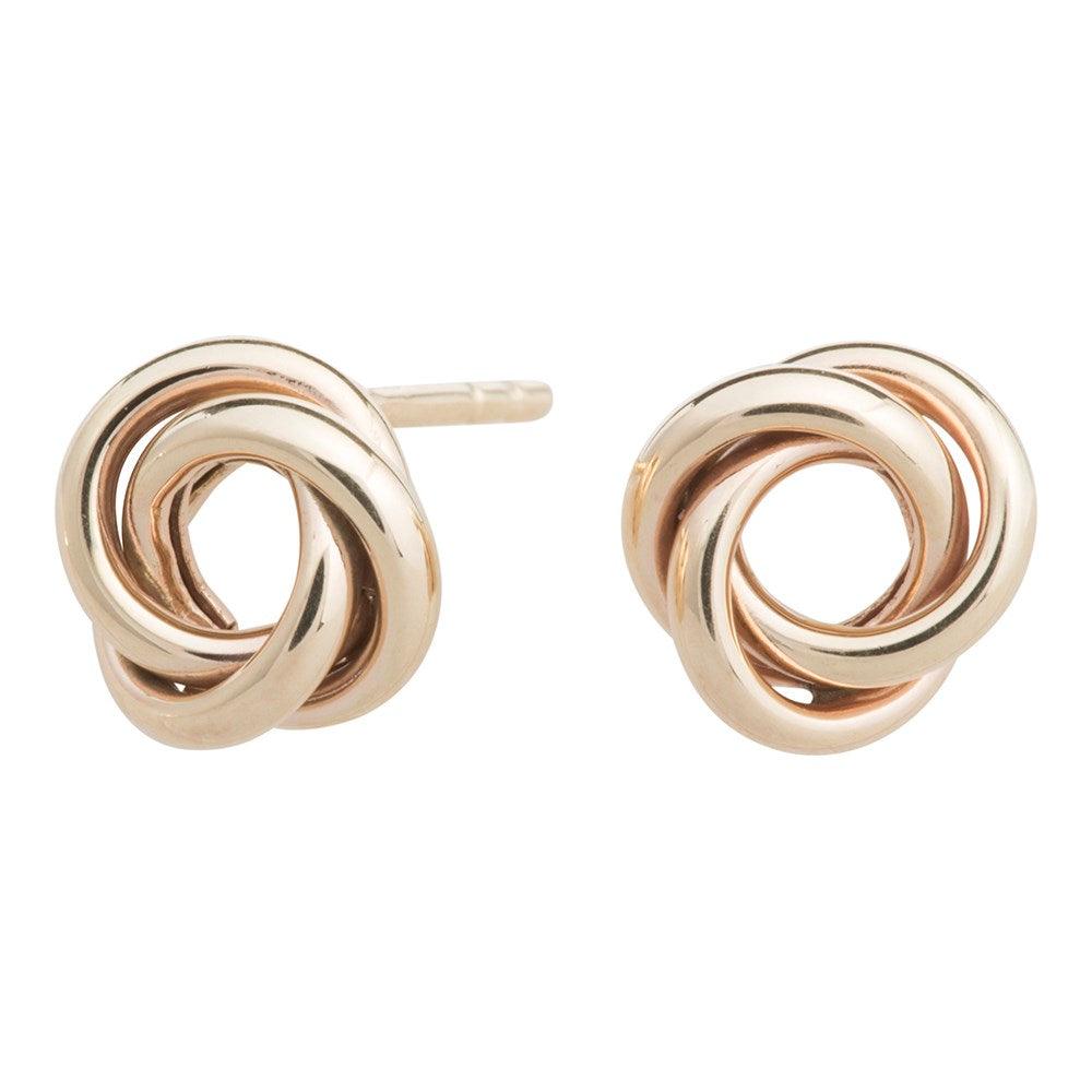 Siersbøl ørestikker i 8 kt. guld med knudedesign, enkle og elegante guldøreringe