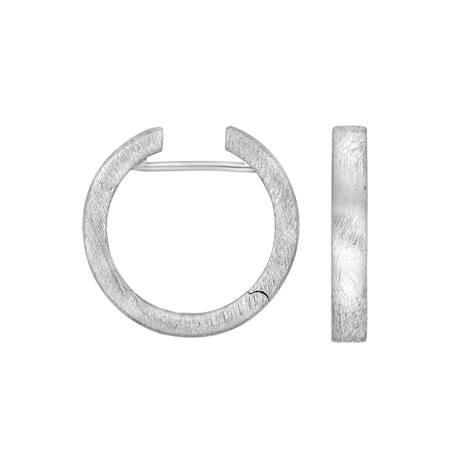 Heide Heinzendorff Bea Systemcreolen aus matt rhodiniertem Silber, 3,5 x 22 mm.