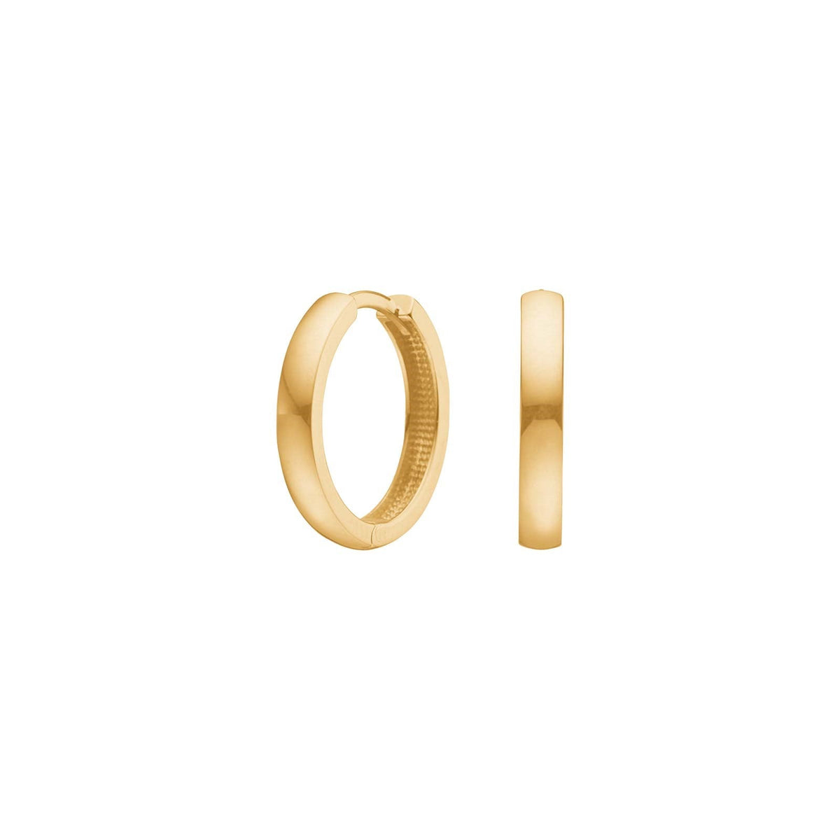 Siersbøl brede creoler i 8 eller 14 karat guld med chunky 16 mm diameter og 3 mm bredde