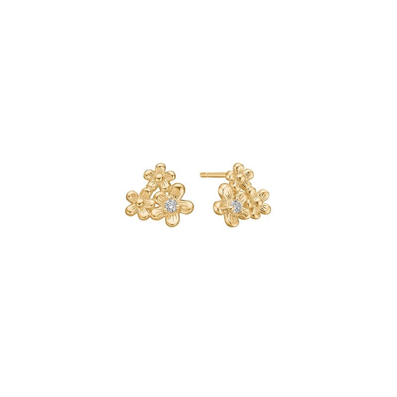 Blomster øreringe i 8 karat guld 3091360-4-0,04