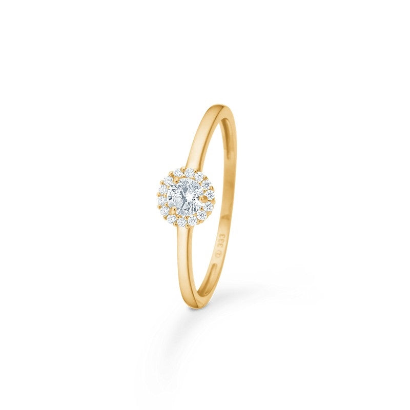 Vega ring i 8 kt guld med zirkonia af Mads Z