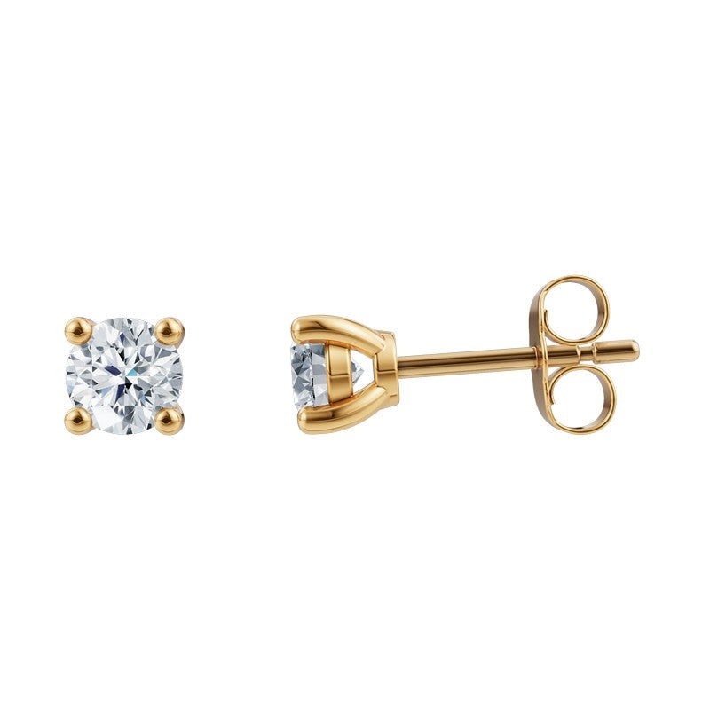 LUXURY Ohrringe aus 14 kt Gold mit lab-grown Diamanten 2x0,125 - 2x0,50 ct
