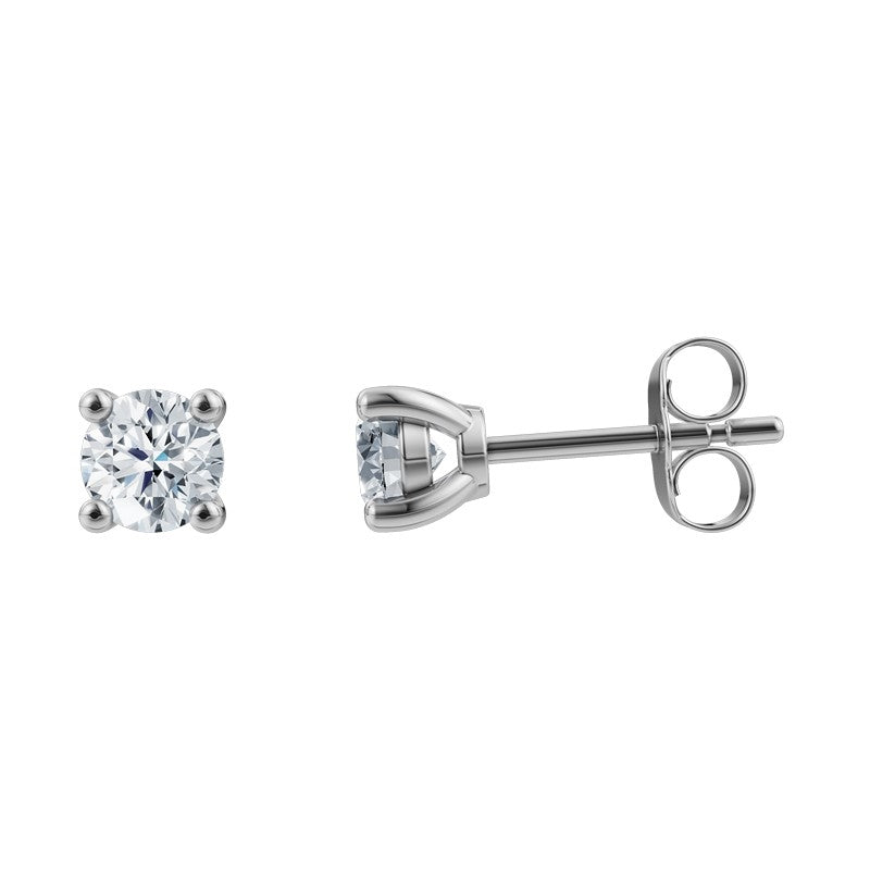 LUXURY Ohrringe aus 14 kt Weißgold mit lab-grown Diamanten 2x0,125 - 2x0,50 ct