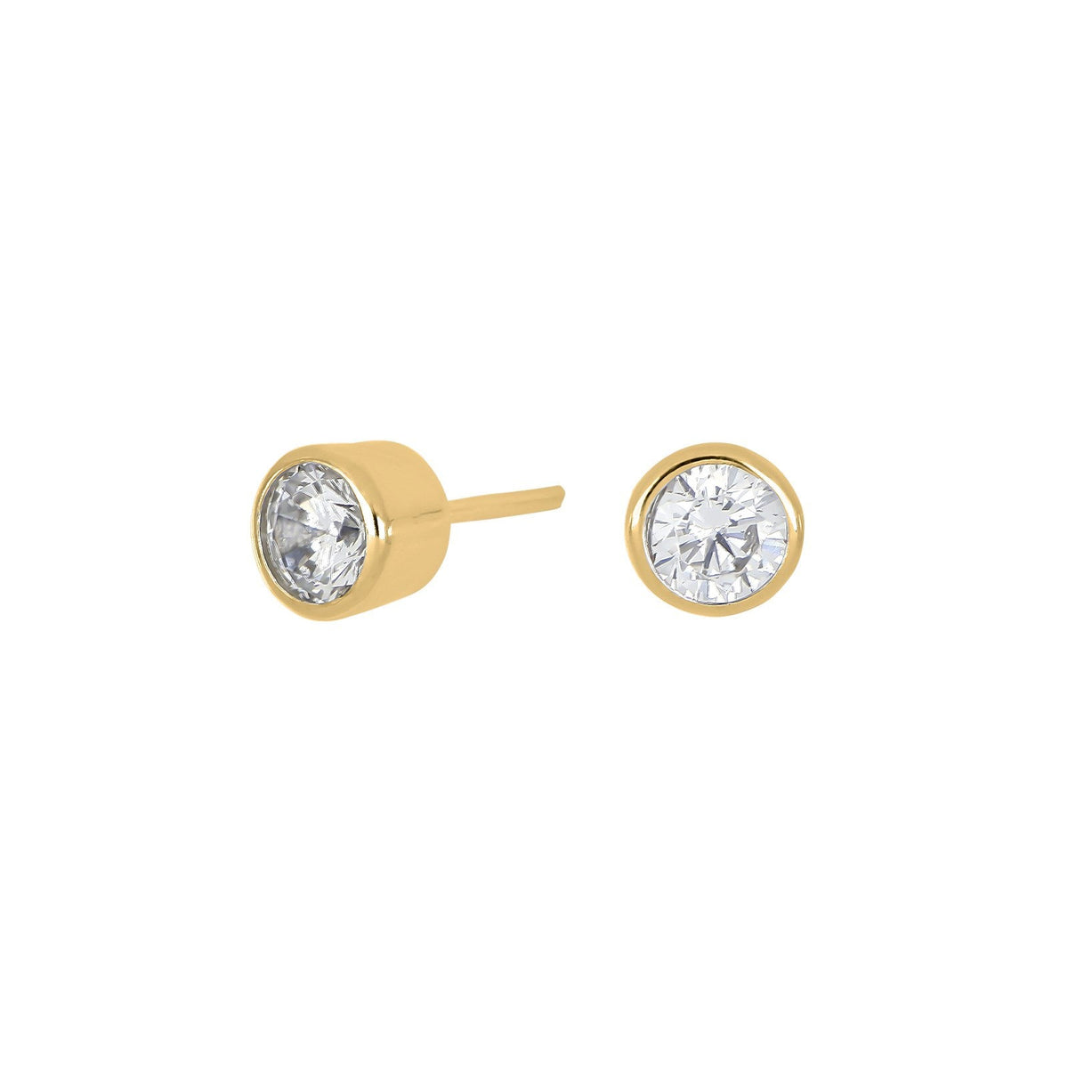 Elegante Joanli Nor HannaNor Ohrstecker aus vergoldetem 925er Sterlingsilber mit funkelndem weißem Zirkonia