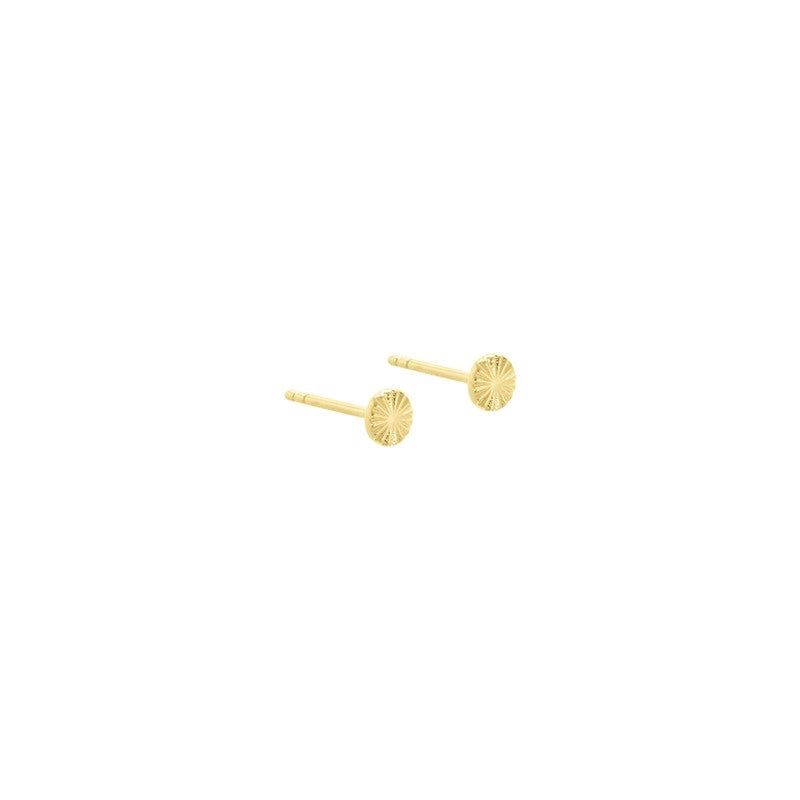 Aqua Dulce Line Coin ørestikker i forgyldt sølv 4mm guldcenter