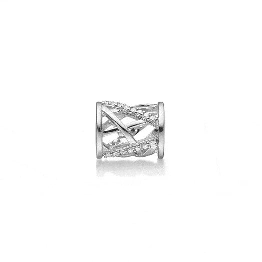 STORY by Kranz & Ziegler Edgy Bead charm i sølv med funklende zirkoner og geometrisk design