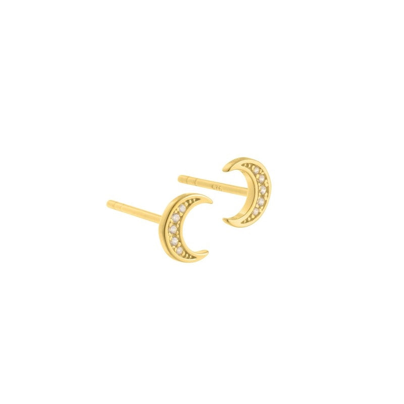 Aqua Dulce - Moon Earstuds i forgyldt sterlingsølv