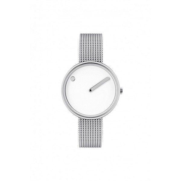 Picto - hvid skive og stål mesh lænke Ø 30 mm - 43363