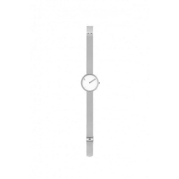 Picto - hvid skive og stål mesh lænke Ø 30 mm - 43363