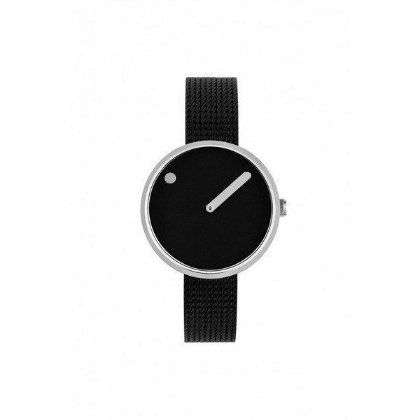 Picto ur - Sort skive, mat IP stål mesh lænke - 30 mm - 43369-1012