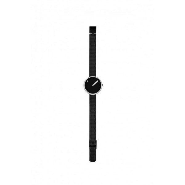 Picto ur - Sort skive, mat IP stål mesh lænke - 30 mm - 43369-1012
