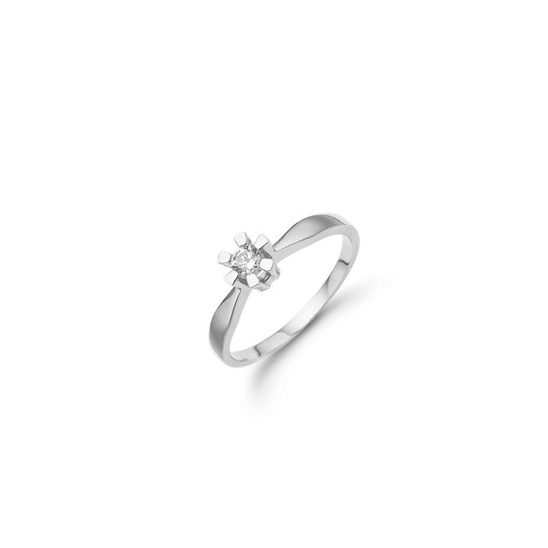 Eternity Diamantring in 14 kt Weißgold mit Brillant von 0,05 ct