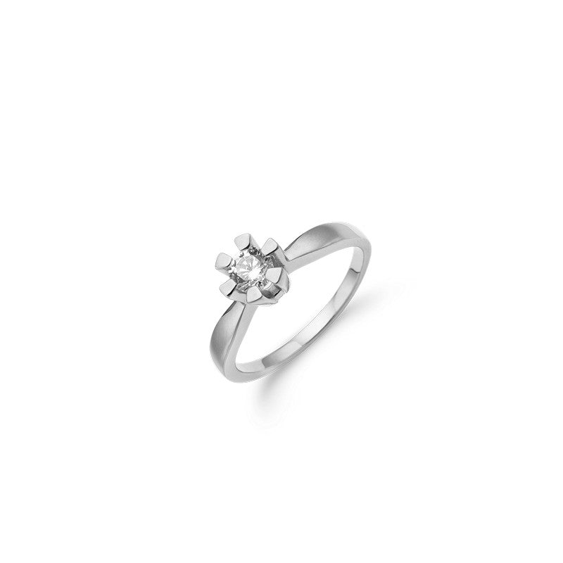 Eternity Diamantring in 14 kt Weißgold mit Brillant von 0,05 ct