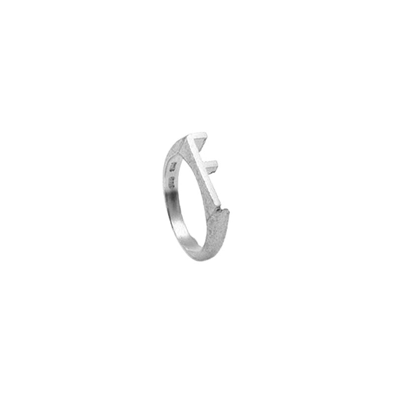 Initials Ring in rhodiniertem Silber mit Buchstaben**