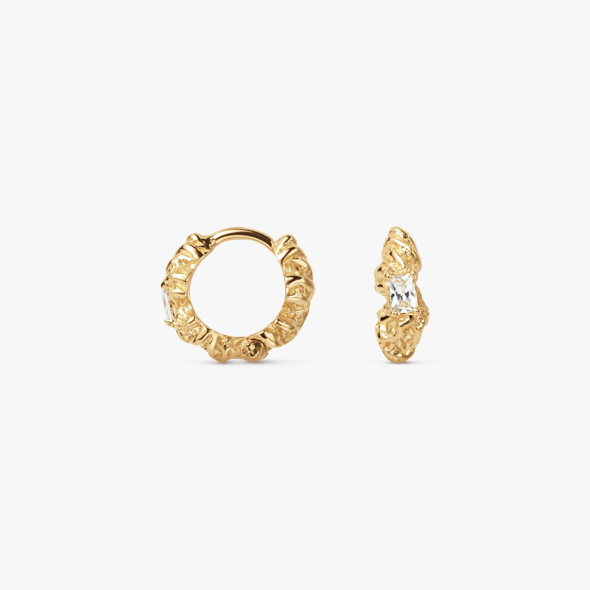 Small Flare Zebra Hoops i forgyldt sølv, Camille Brinch
