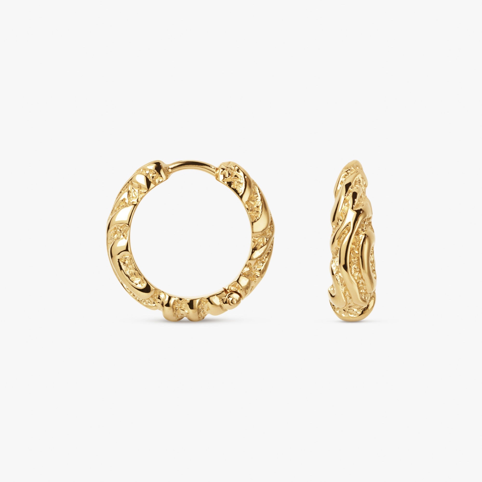 Medium Zebra Hoops i forgyldt sølv, Camille Brinch