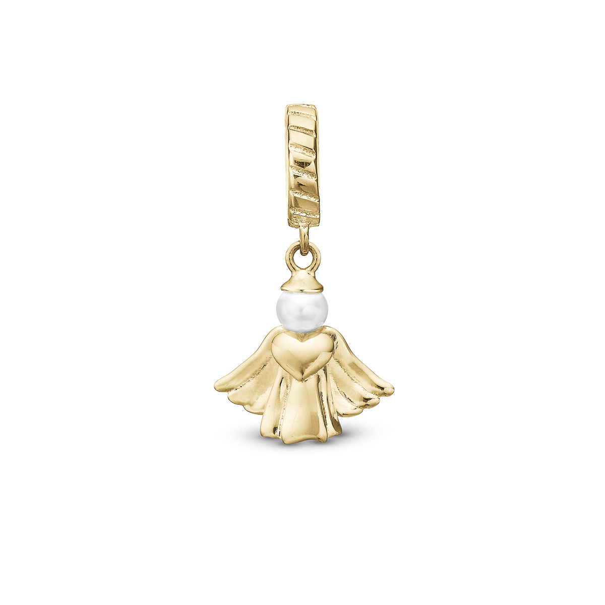 Eleganter Heavenly Angel Anhänger-Charm von Christina Jewelry aus vergoldetem 925er Sterlingsilber mit echter Süßwasserperle