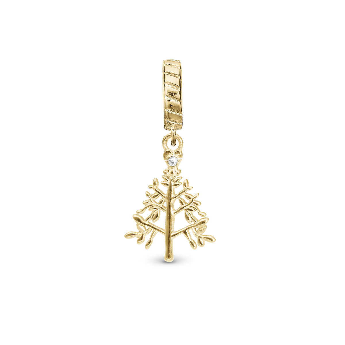 Eleganter Christmas Tree Anhänger-Charm von Christina Jewelry aus 18 Karat vergoldetem 925er Sterlingsilber mit funkelndem Zirkon – stilvoller Weihnachtsschmuck für Charm-Armbänder vom Schmuckzentrum