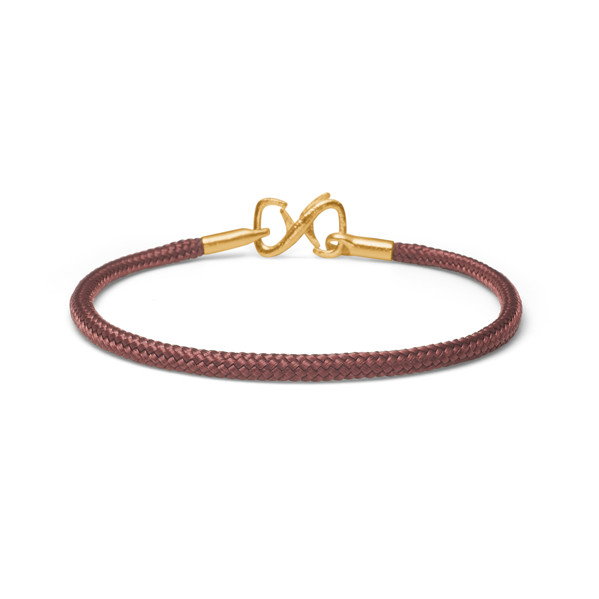 Elegantes Mads Z Poetry Armband in Braun mit stilvollem Verschluss aus vergoldetem Silber