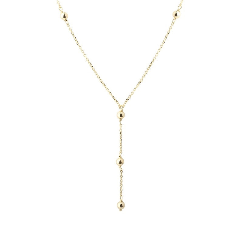 Aqua Dulce - Lunella Ball Y-Necklace i forgyldt sterlingsølv