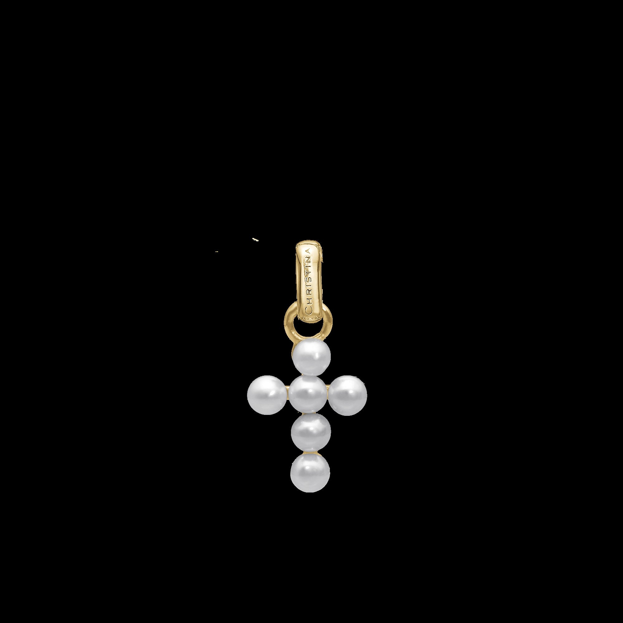 Christina Collect - Pearl Cross vedhæng i forgyldt sølv
