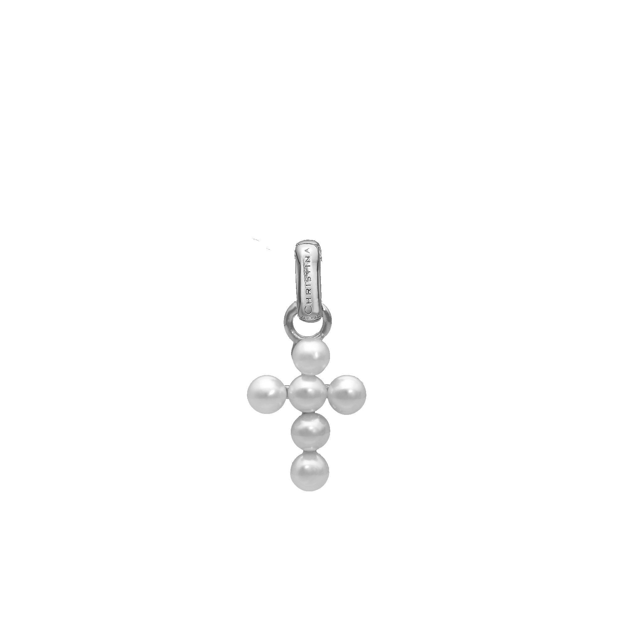 Christina Jewelry & Watches Pearl Cross vedhæng i sterlingsølv med hvide perler formet som et kors