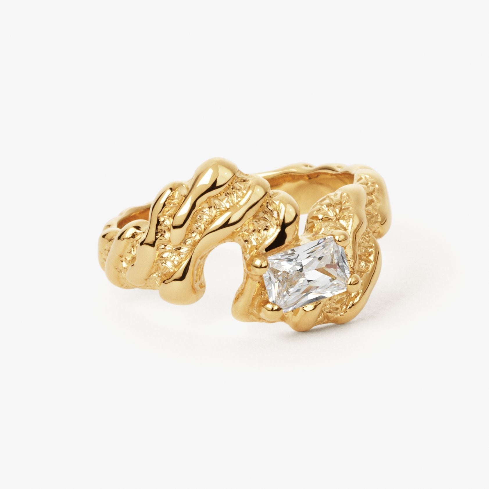 Flare Zebra Ring i forgyldt sølv med zirkonia, Camille Brinch