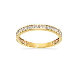 Eleganter Scrouples-Allianzring aus 8-karätigem Gold mit funkelnden Zirkonia entlang der Ringschiene – ein stilvolles, zeitloses Schmuckstück vom Schmuckzentrum.