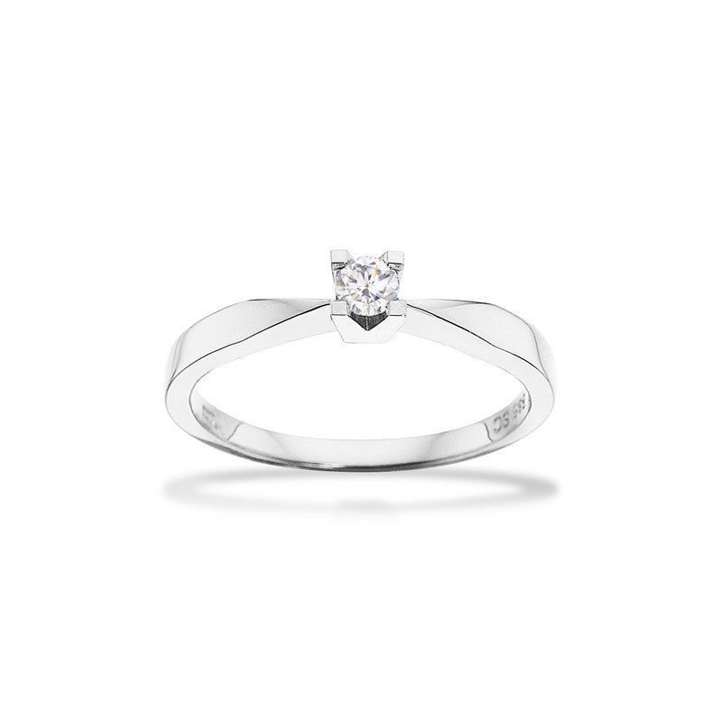 Kleopatra Ring in 8 kt. Weißgold mit Diamant von 0,05 karat