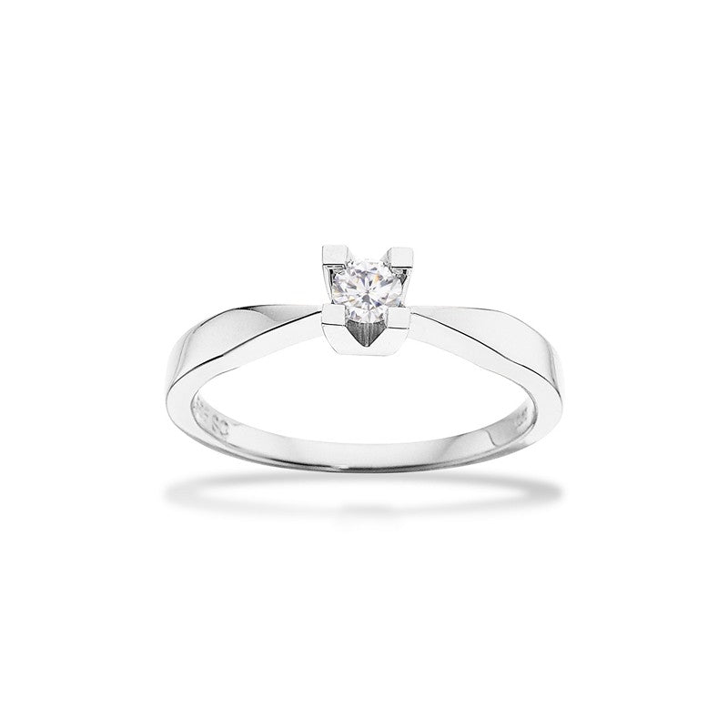 Kleopatra Ring in 8 kt. Weißgold mit Diamant von 0,05 karat