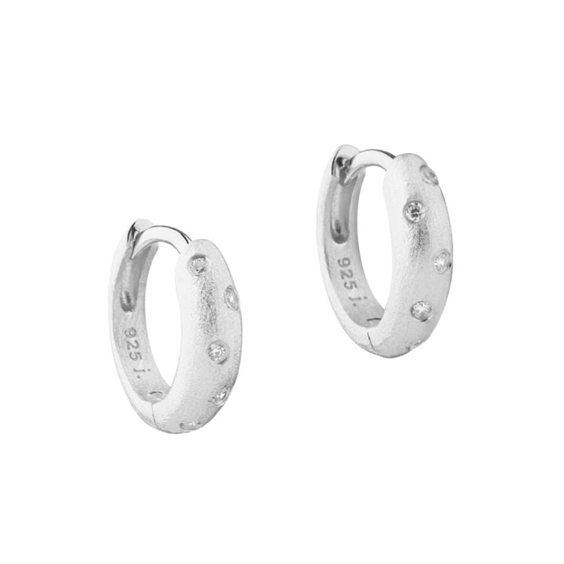 DREAMLIT hoops i sølv med zirkonia, 20 mm, Aqua Dulce