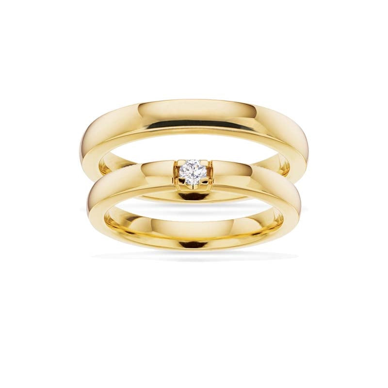 Grace vielsesringe i 14 karat guld med 0,07 ct brillanter – Scrouples