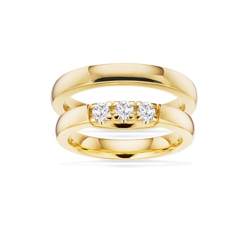 Trauringe - Grace in 14kt Gold - 3,25mm und 0,07ct (Anzahl der Steine wählen)