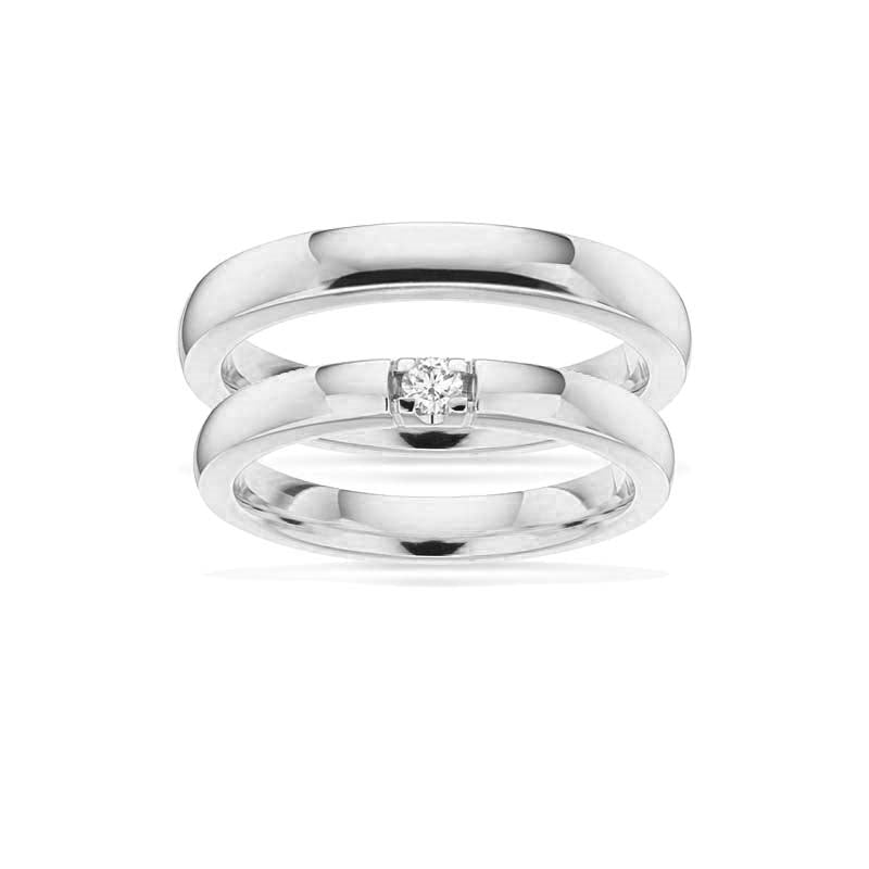 Grace vielsesringe i 14 kt hvidguld med 0,07 ct brillanter – Scrouples